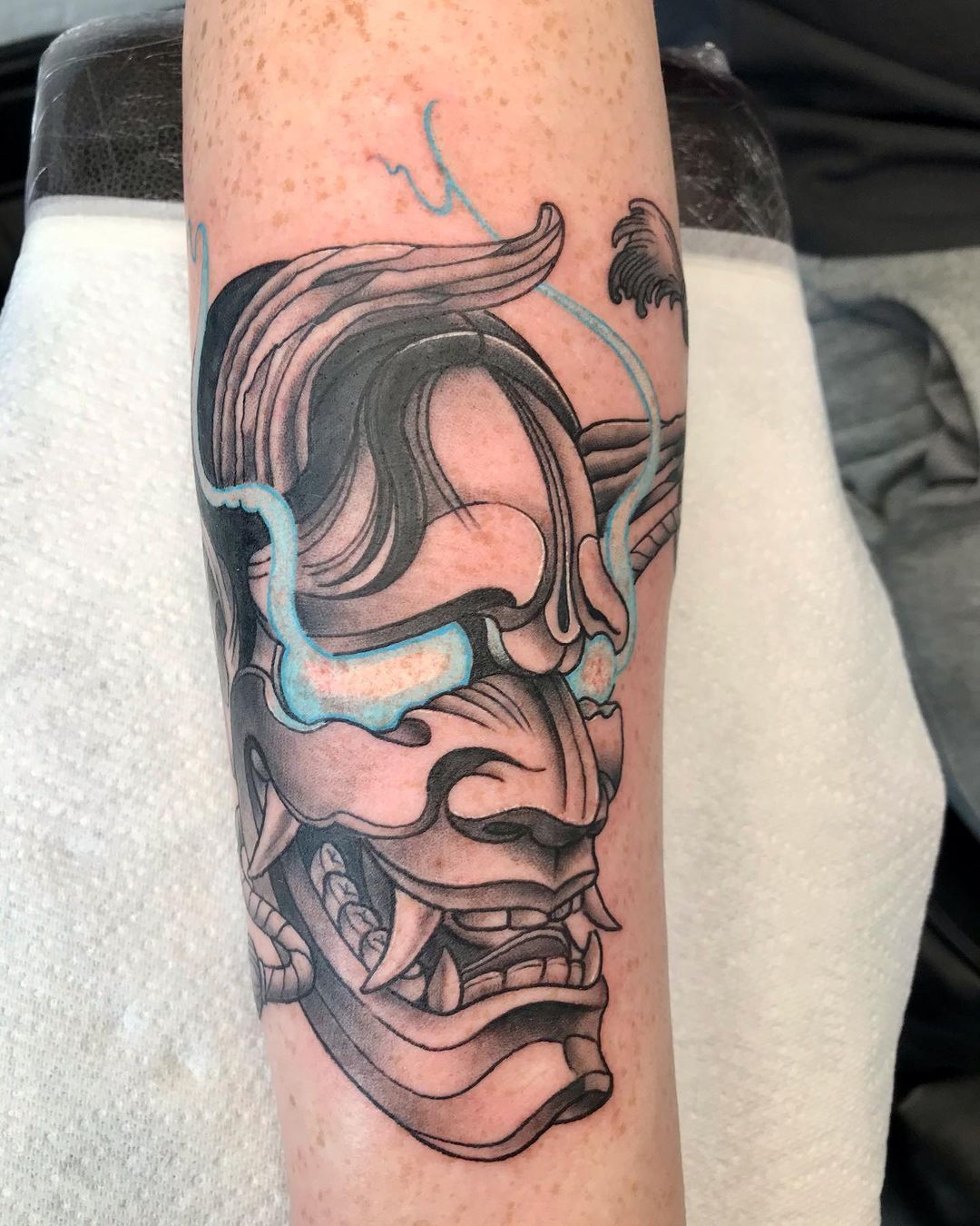 Tatuaje de Máscara Oni Maldita