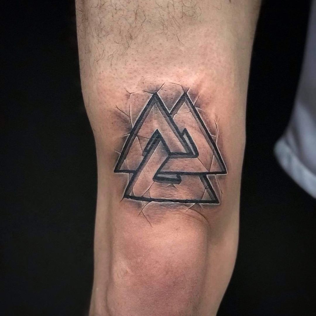 Tatuaje en la pierna Impresión del Valknut
