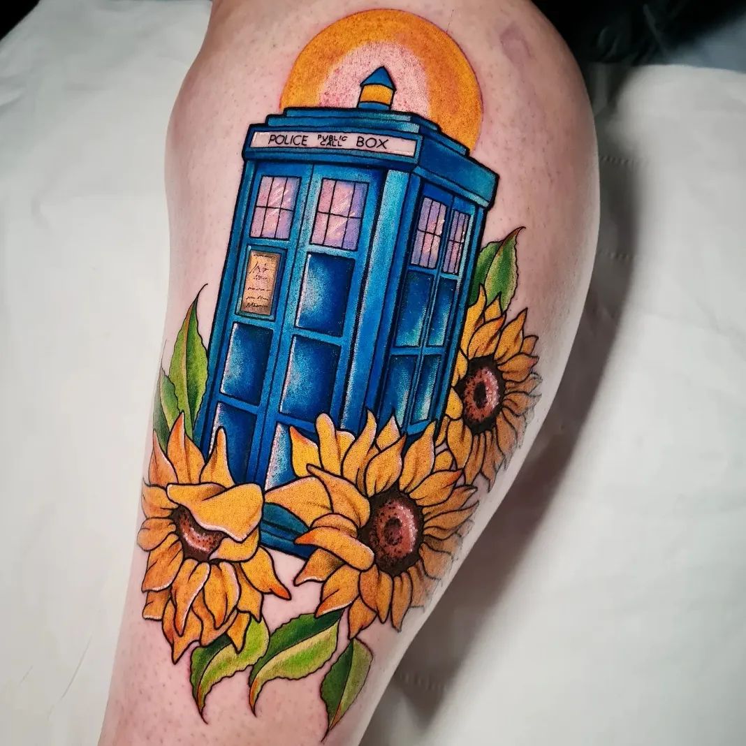 Tatuaje de Girasol Artístico y Colorido