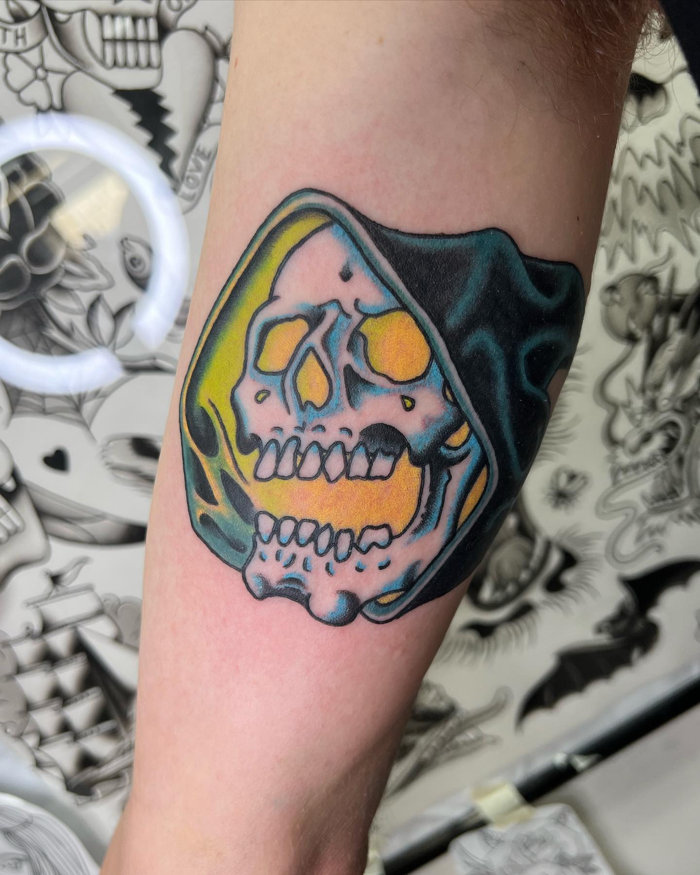 Tatuaje de la cabeza del segador de la muerte