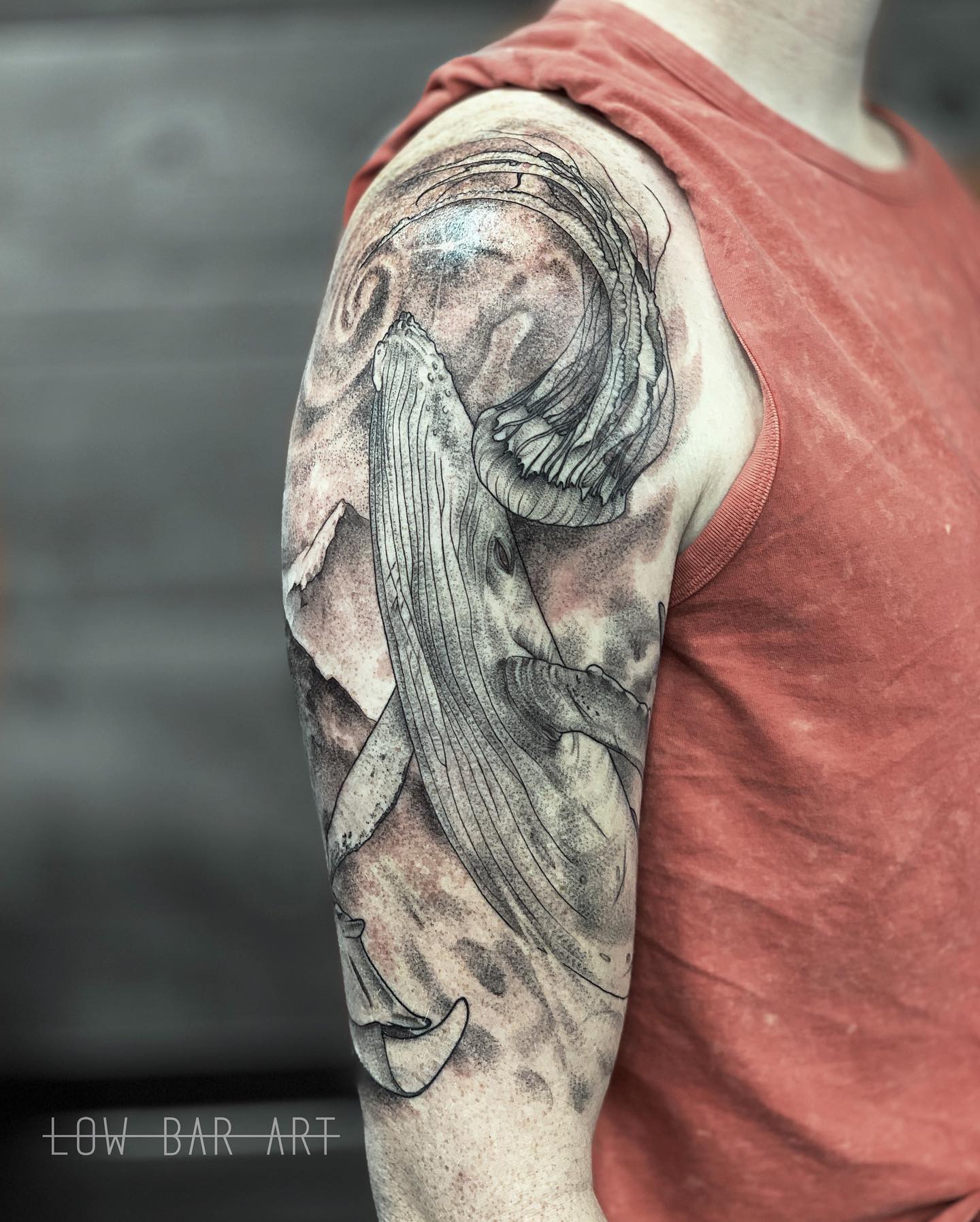 Tatuaje de media manga de arte