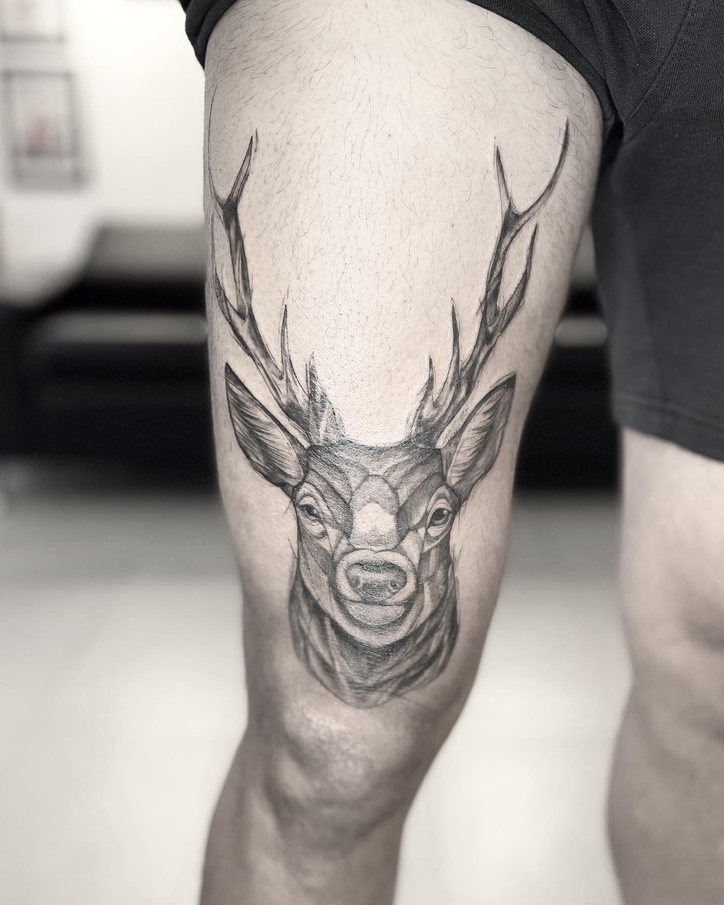 Tatuaje de Muslo de Venado para Hombres