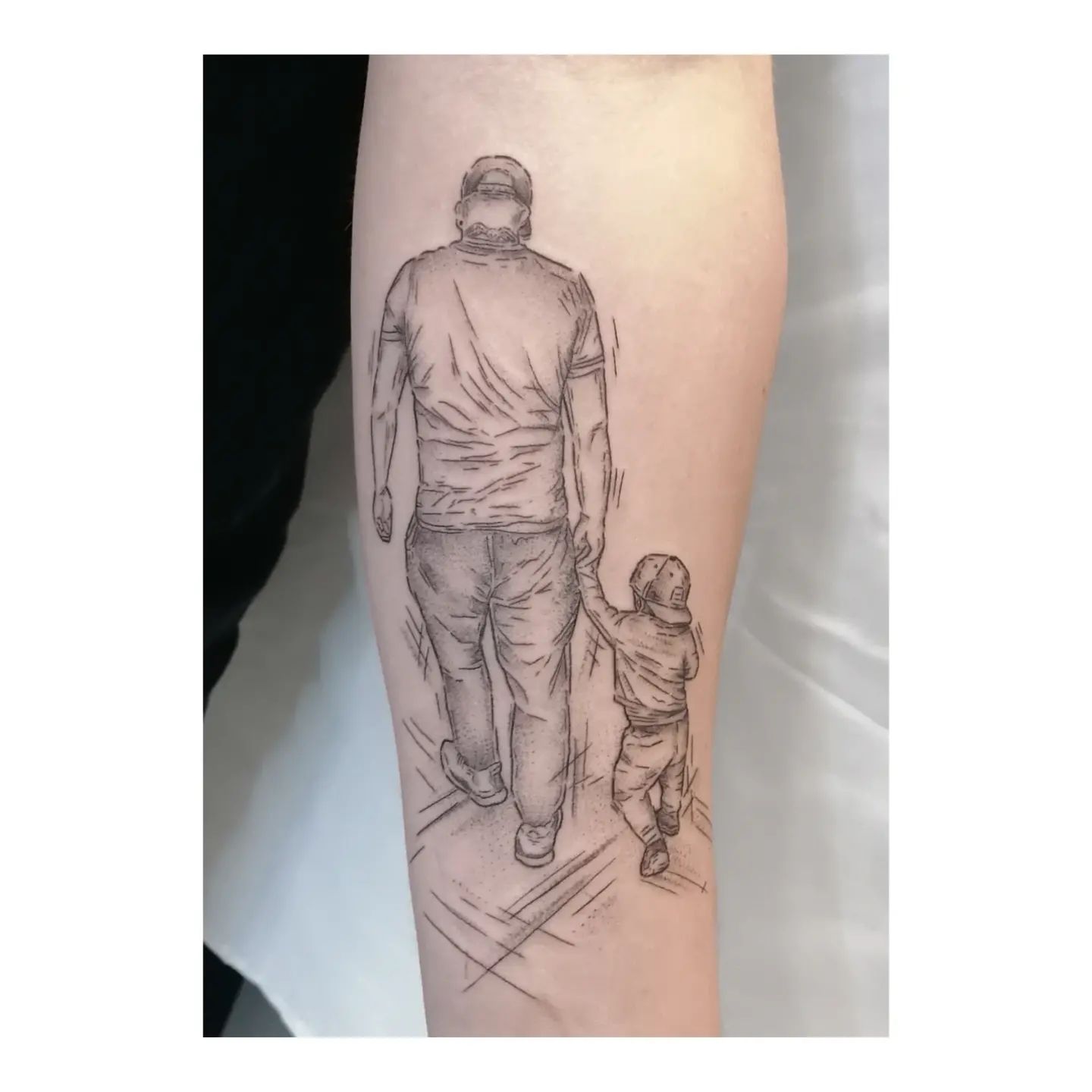 Tatuaje de Esbozo de Padre e Hijo