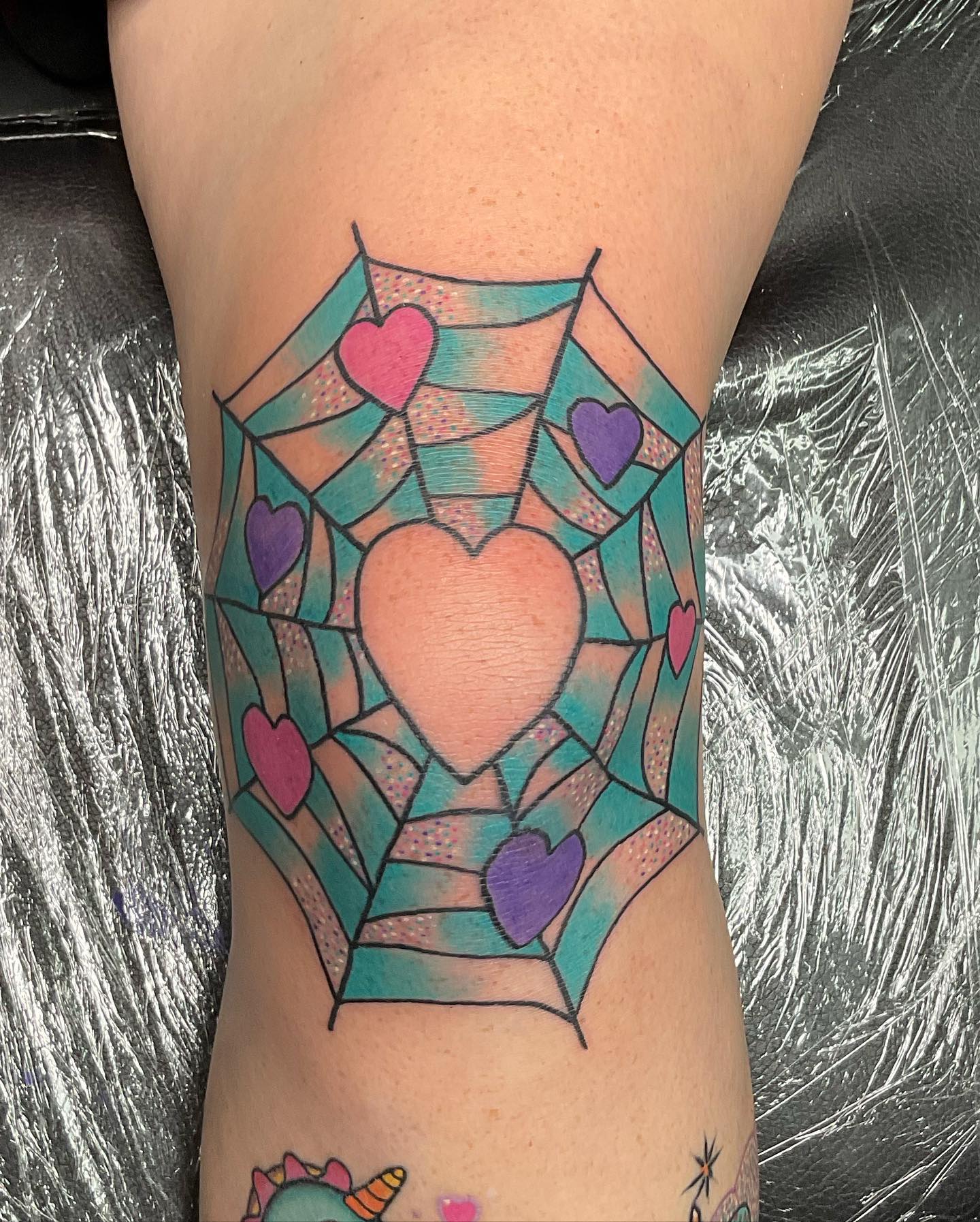 Tatuaje de Telaraña Azul de Araña
