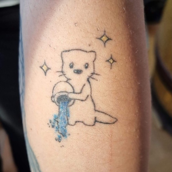 Acuario y Tatuaje de Gato