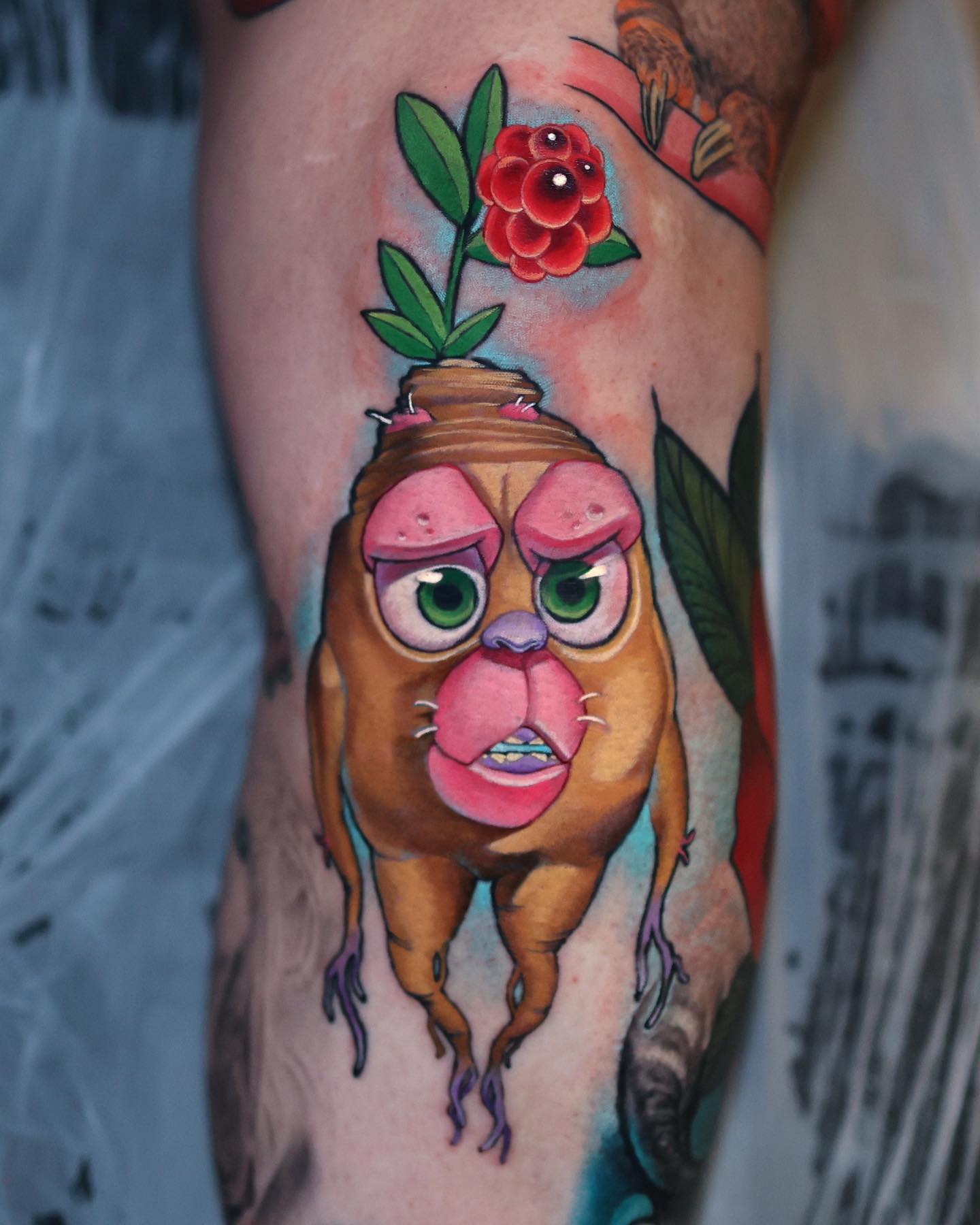 Dibujo animado Rodilla Tatuaje