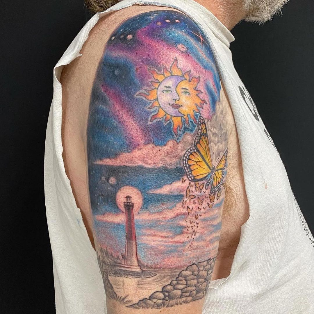 Manga Hombro Faro Tatuaje