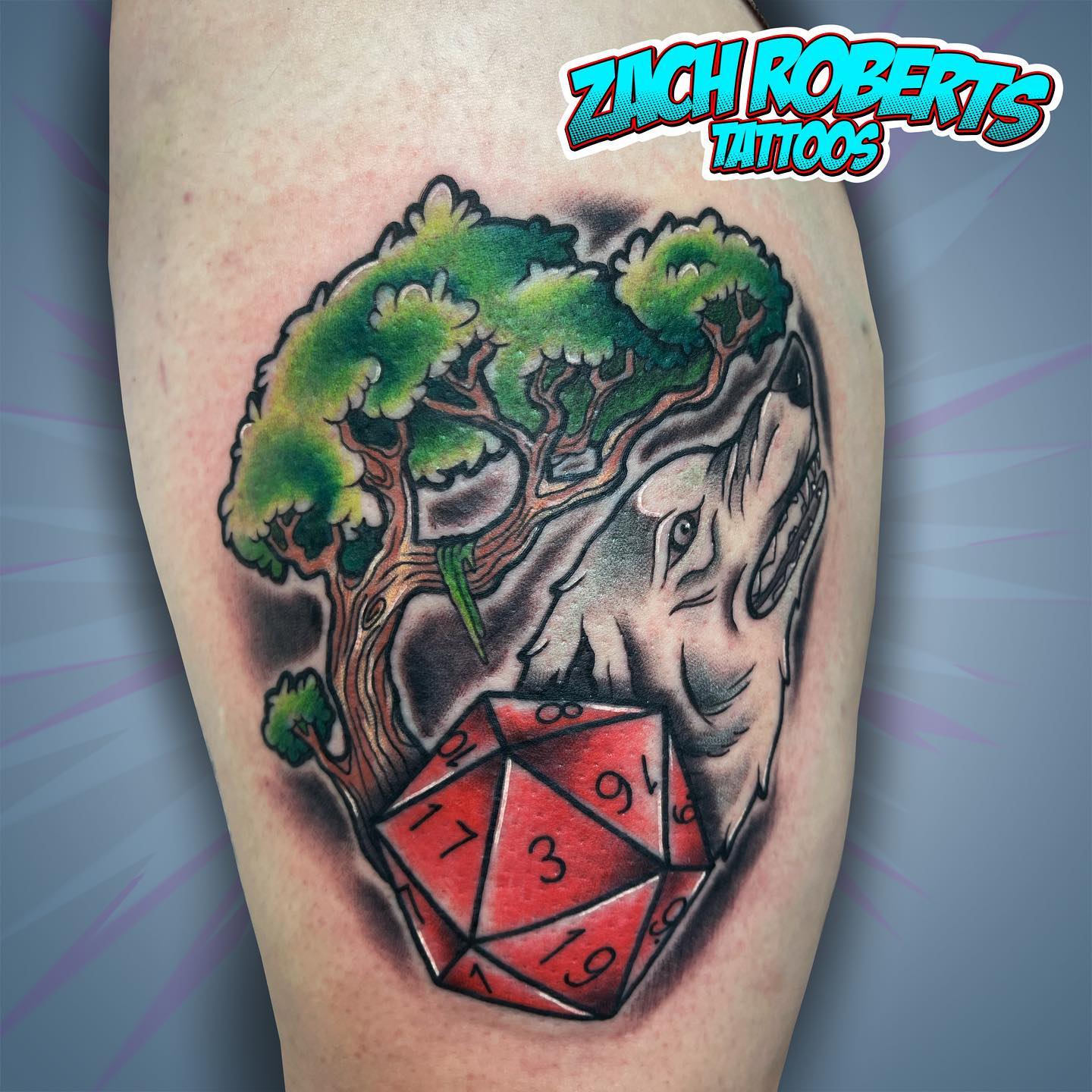 Tatuaje de lobo con vibraciones de FRP