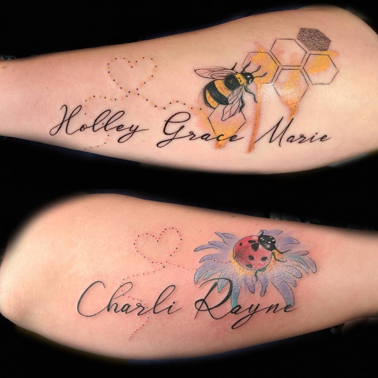 Tatuaje de nombre de niños coincidentes