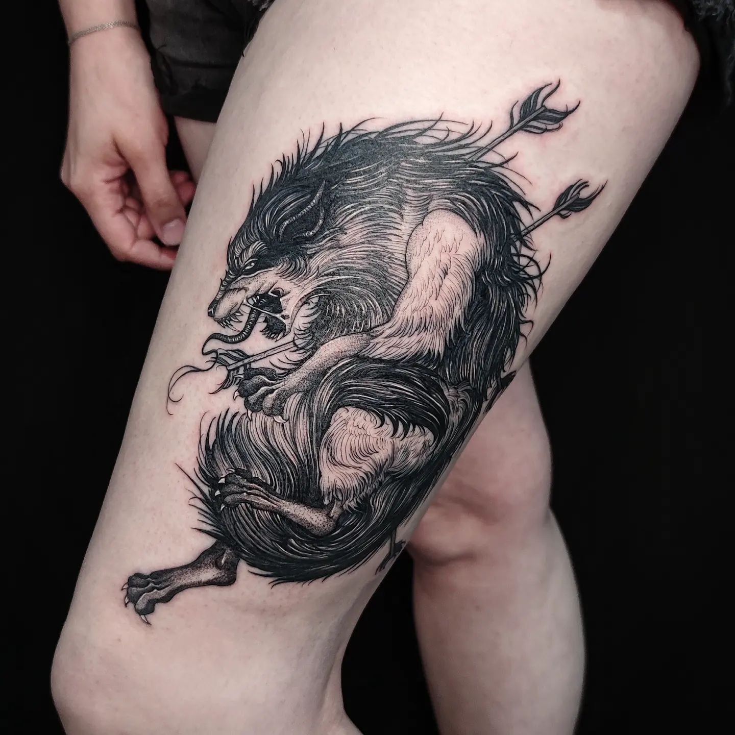 Tatuaje del lobo herido.