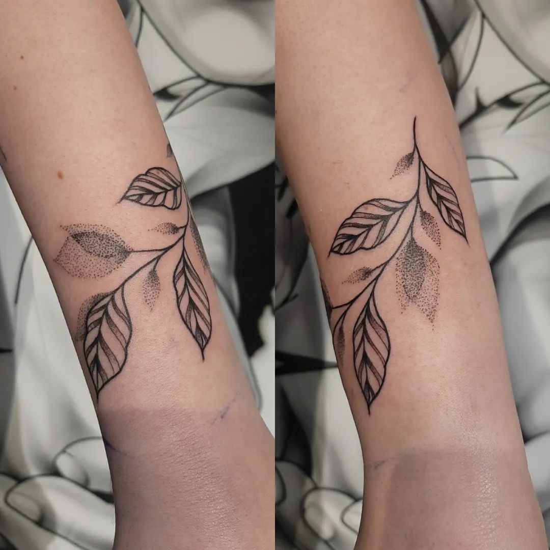Linea Hojas Tatuaje
