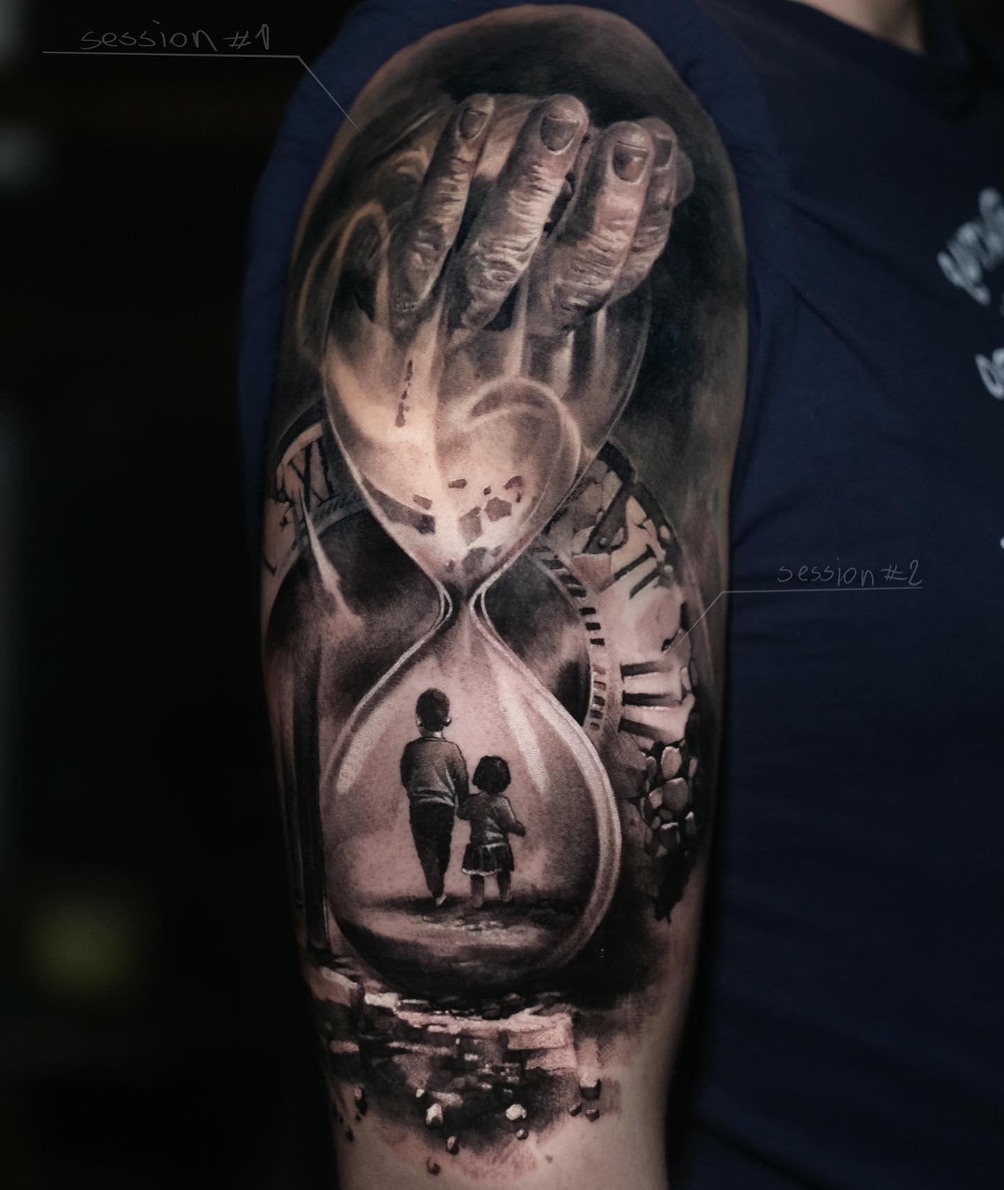 Manga Tatuaje de Reloj de Arena