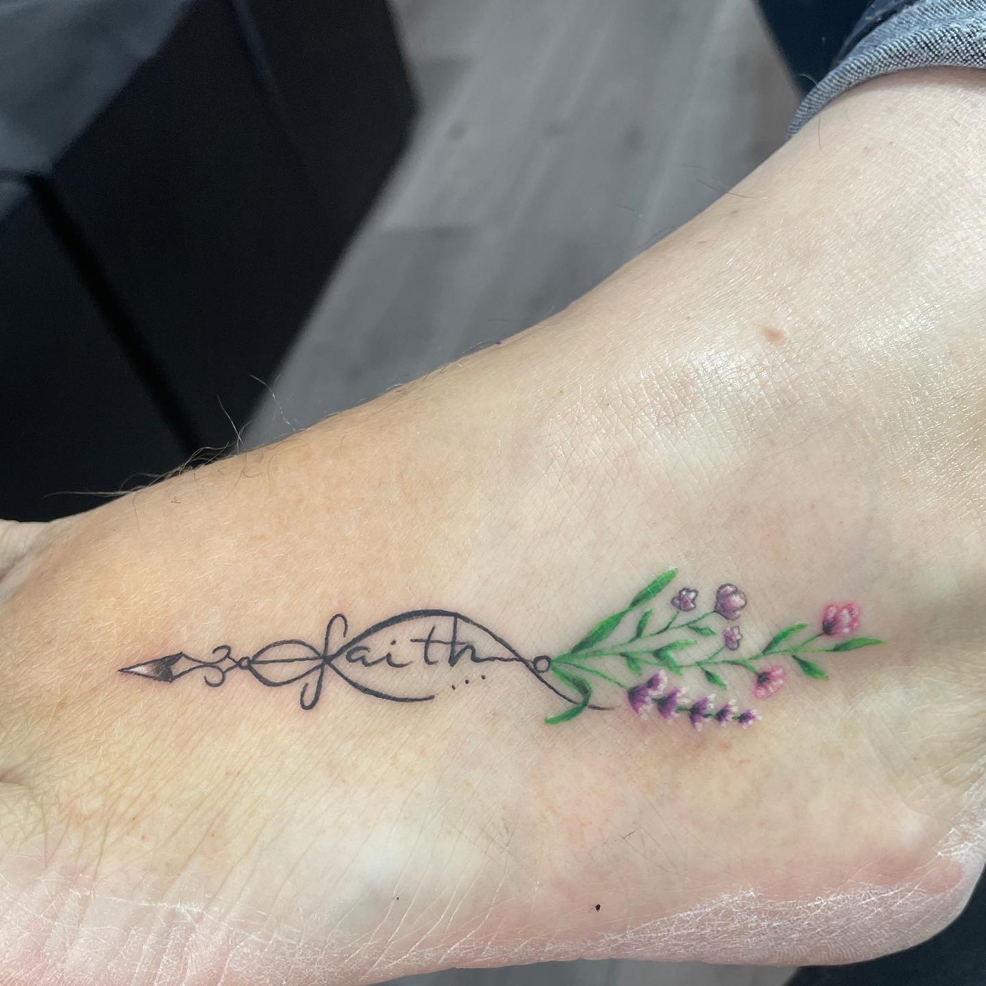 Ramo de lavanda Tatuaje de pie