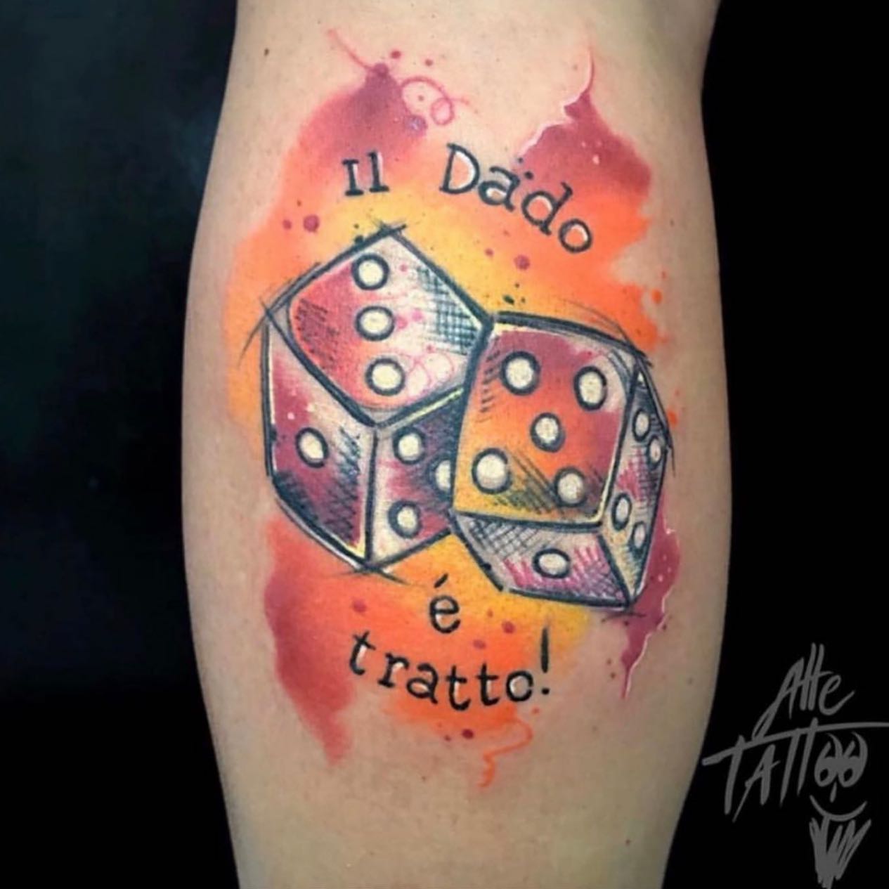 Tatuaje de Dados Coloridos