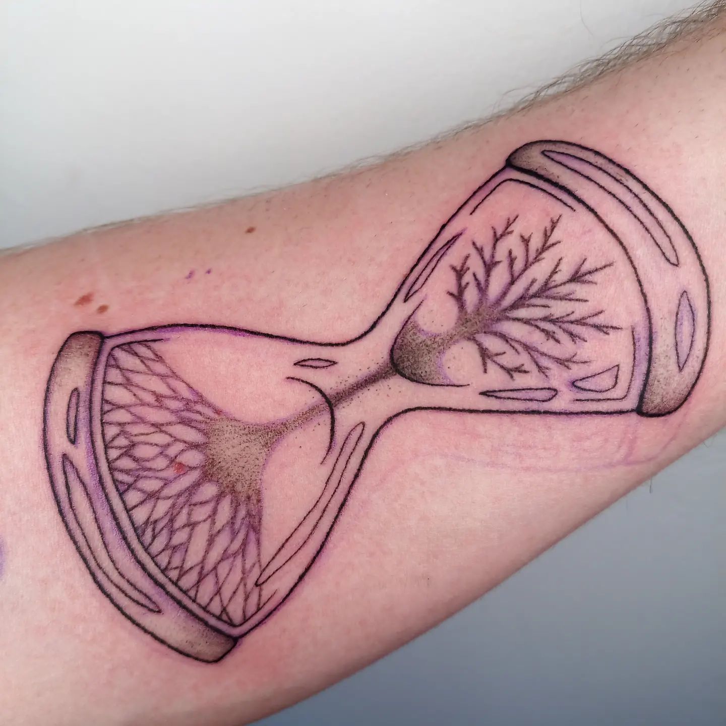 Tatuaje de reloj de arena Esquema de caricatura
