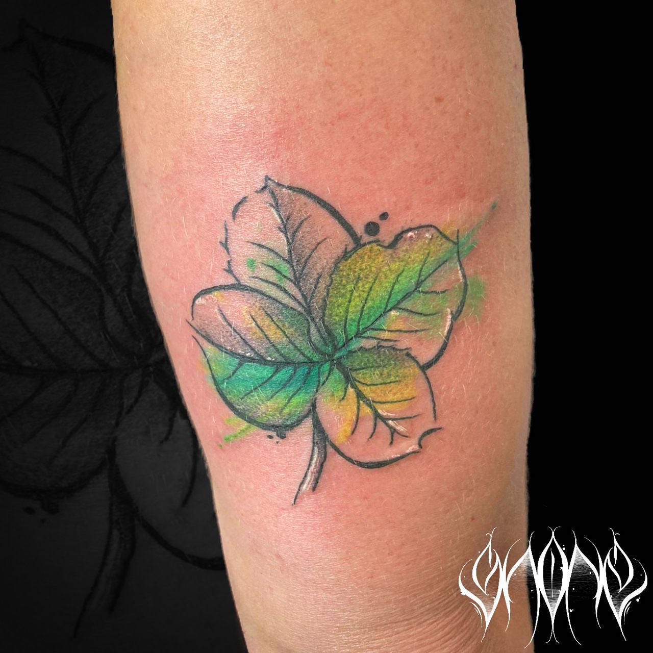 Tatuaje de Trébol en Acuarela