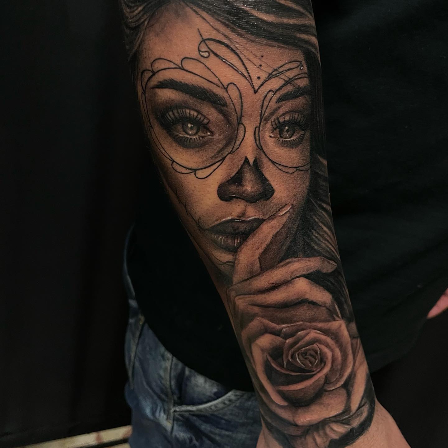 Tatuaje realista de Santa Muerte