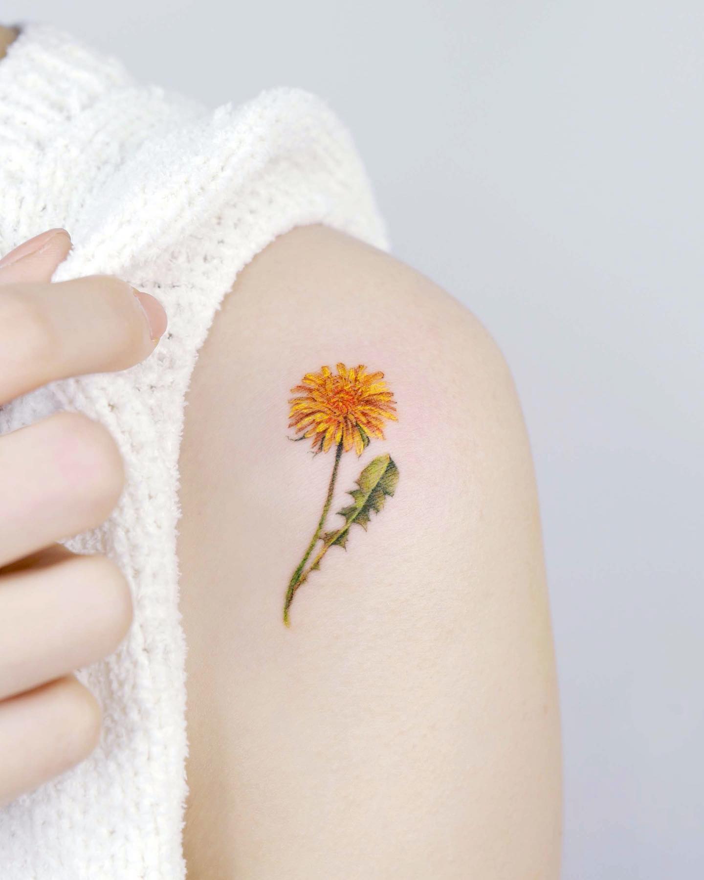 Hombro Impresión de Tatuaje de Diente de León