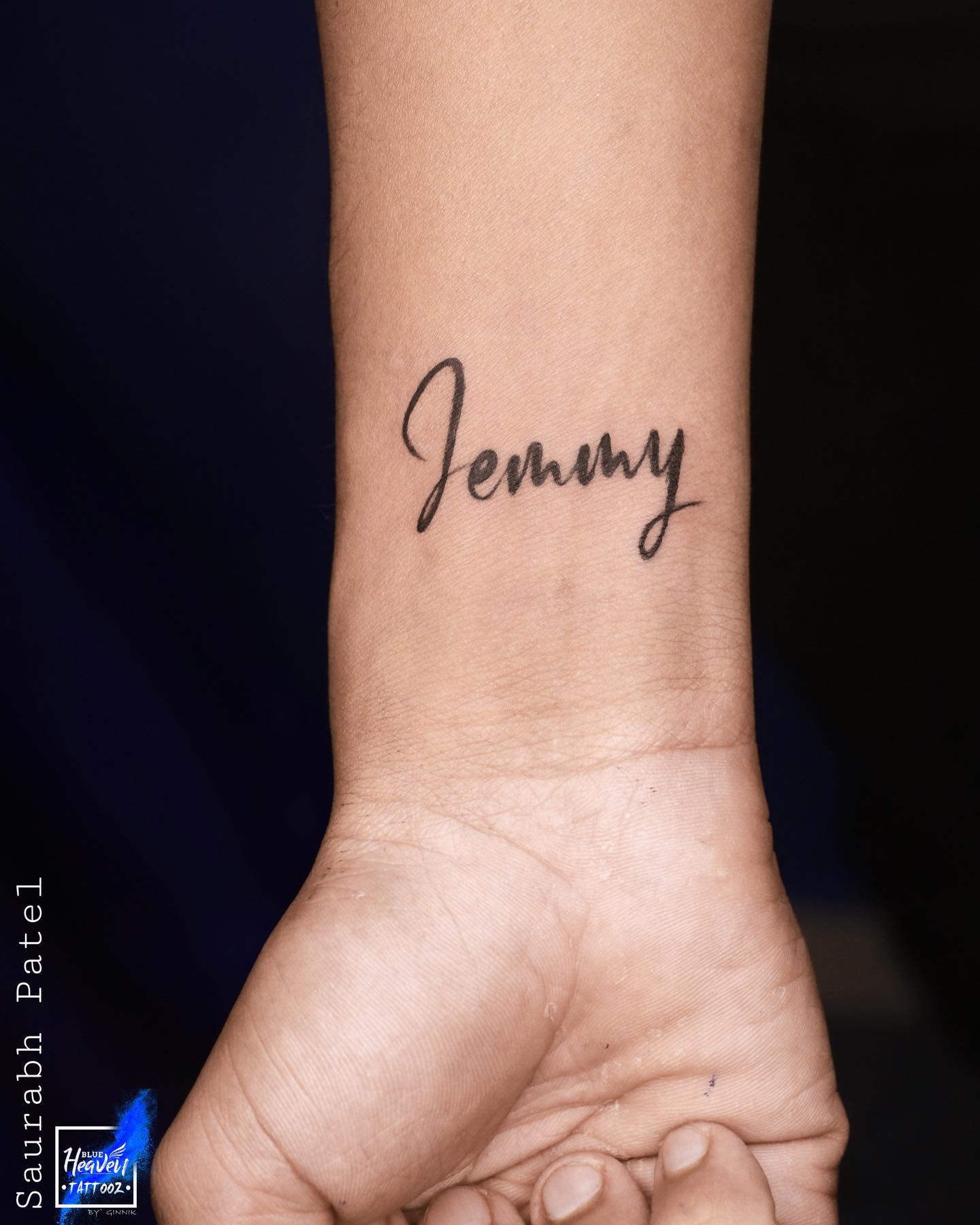 Tatuaje, nombre, impresión.