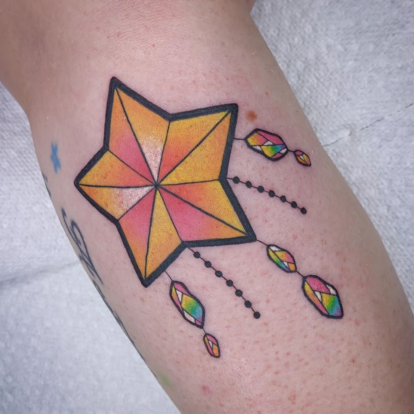 Tatuaje de Candelabro Estrella Fugaz