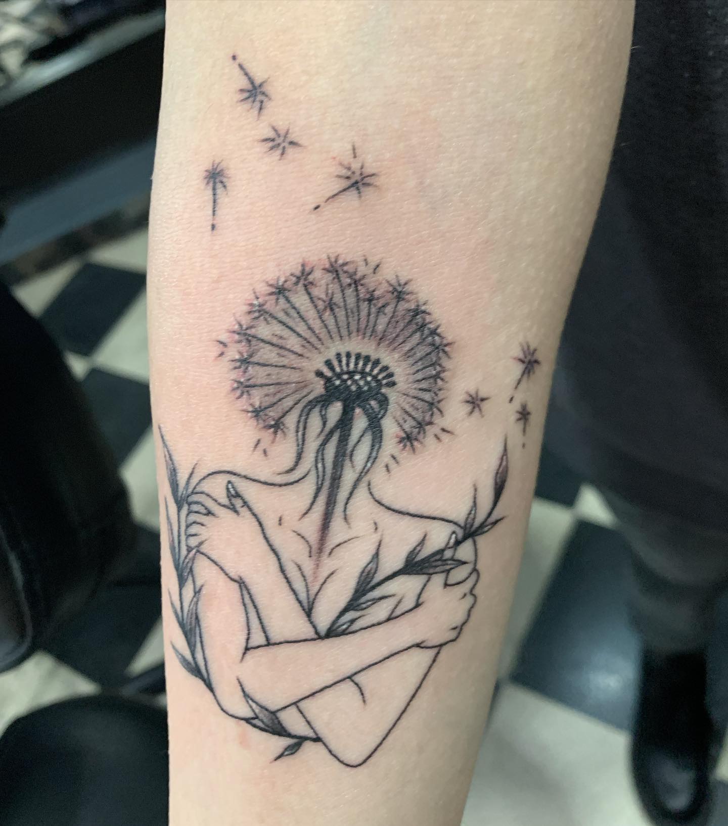 Tatuaje de Diente de León Artístico