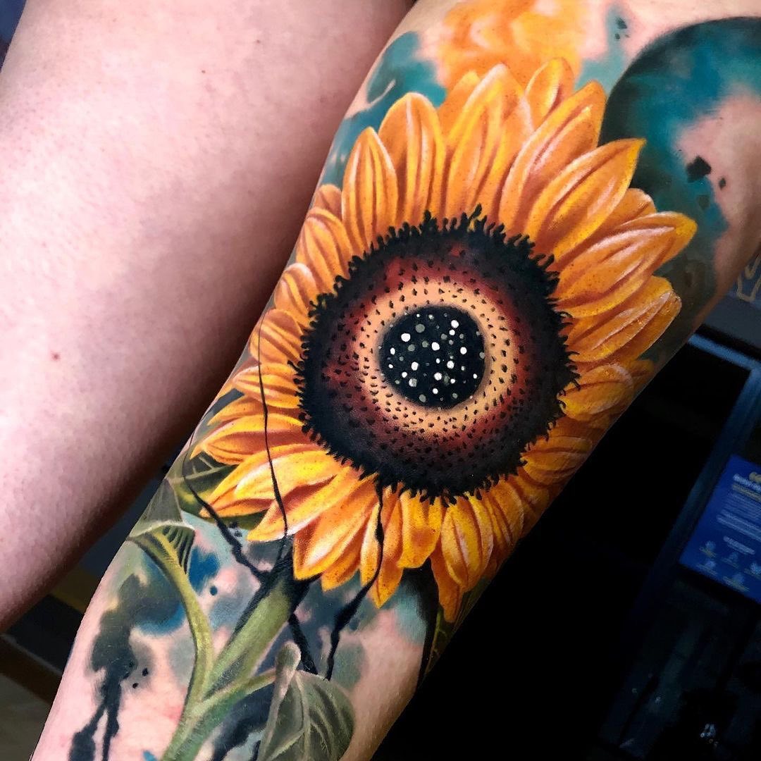 Tatuaje de girasol para hombres