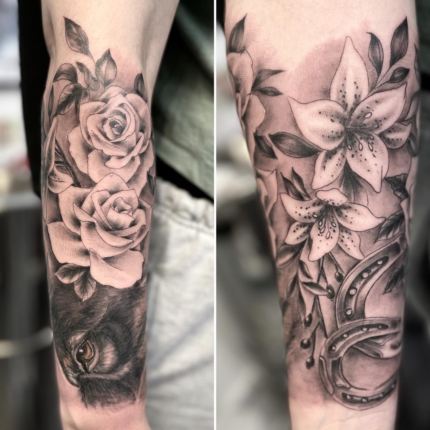 Tatuaje de Lirio de Estilo Negro