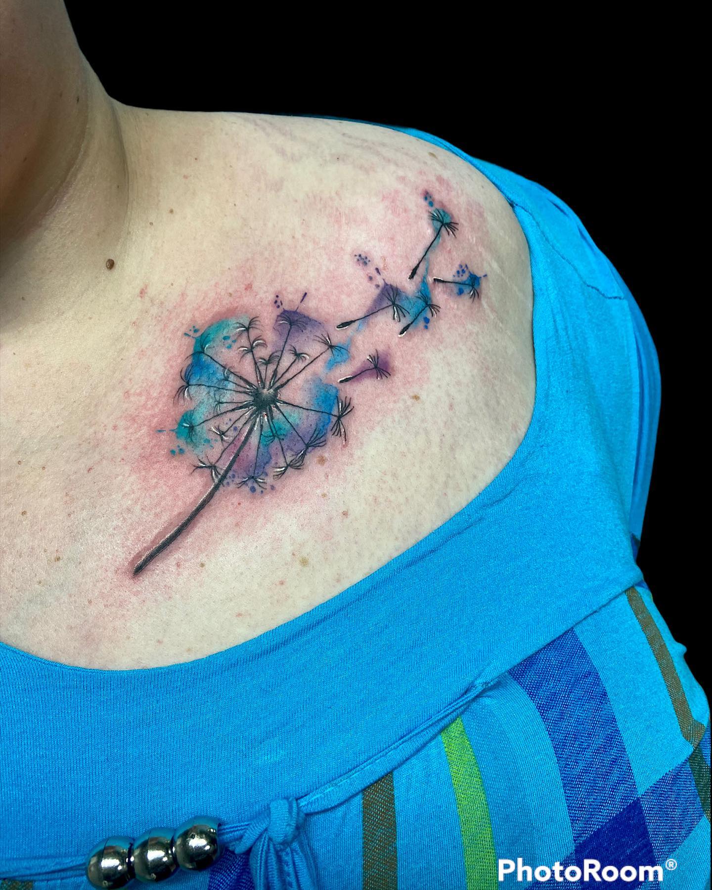 Tatuaje de pecho Impresión de Diente de León