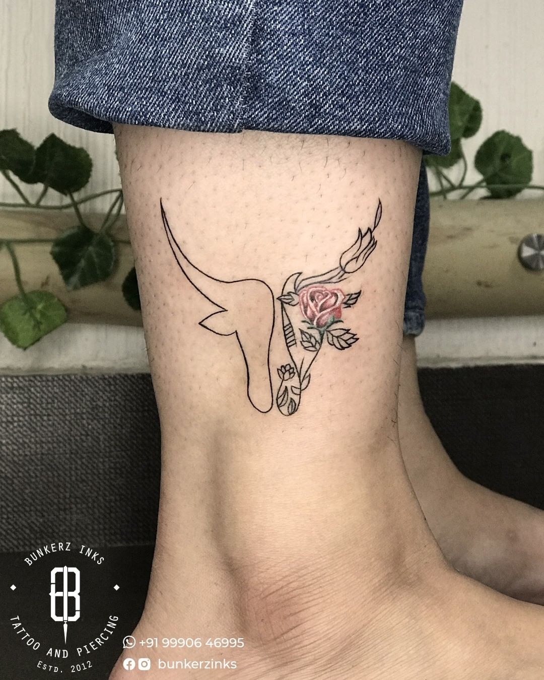 Tatuaje de Tauro Tinta sombreada negra
