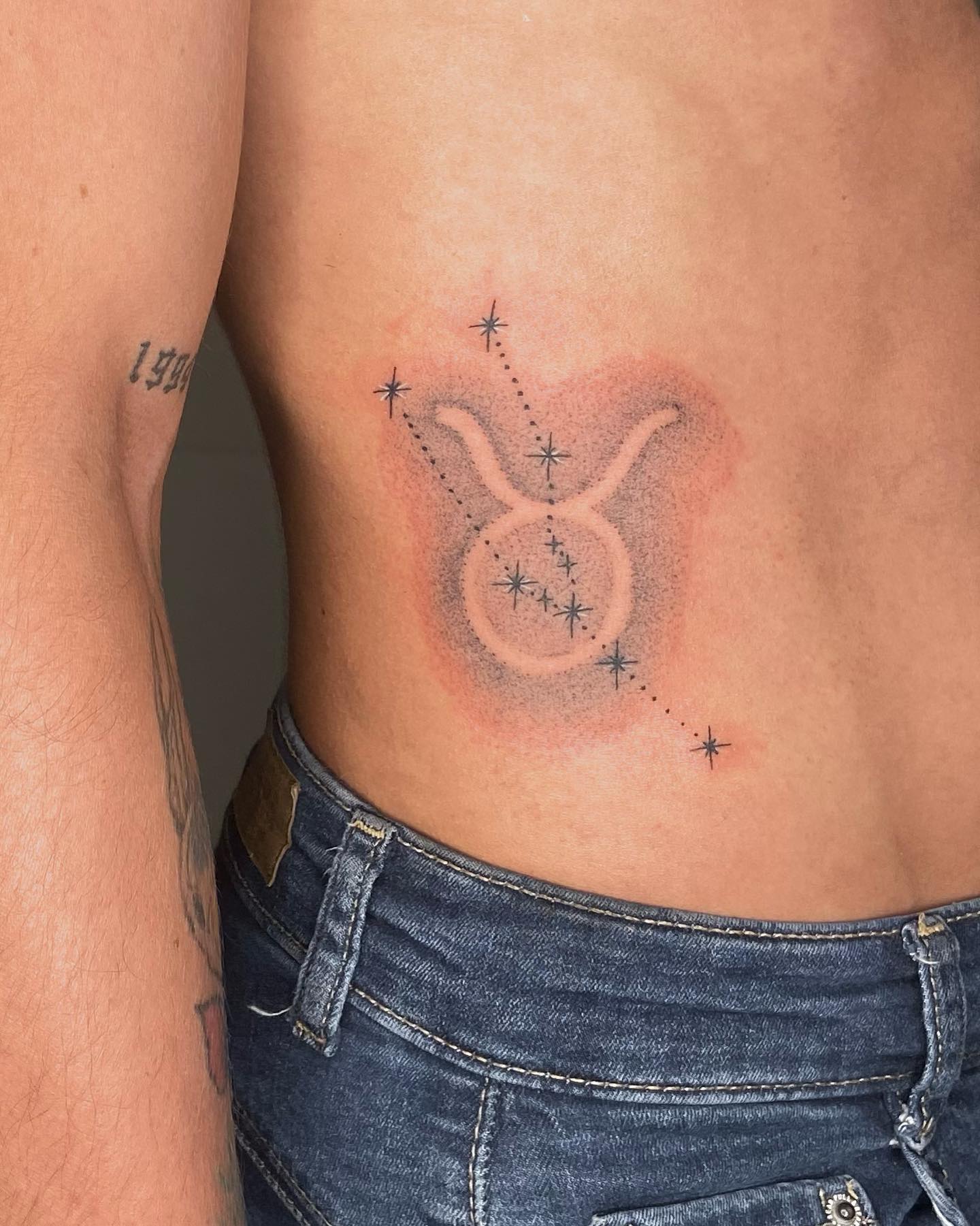 Tatuaje de Toro Impresión de Arte en Negro