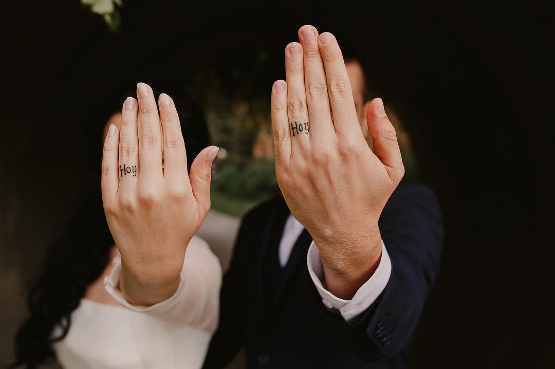 Palabra Tatuaje de Anillo de Boda