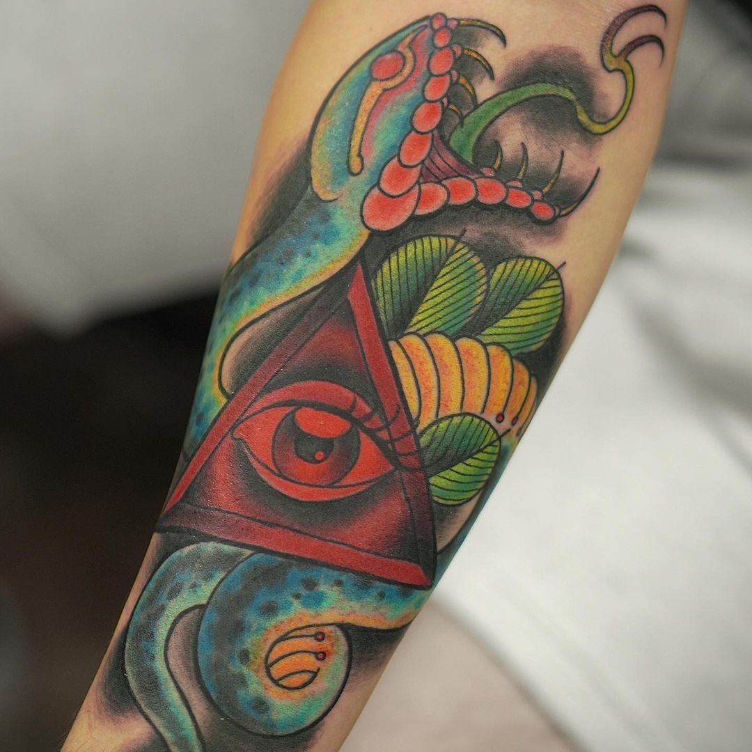 Tatuaje de serpiente en botella