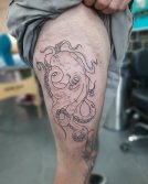 Tatuaje de Muslo de Pulpo para Hombres