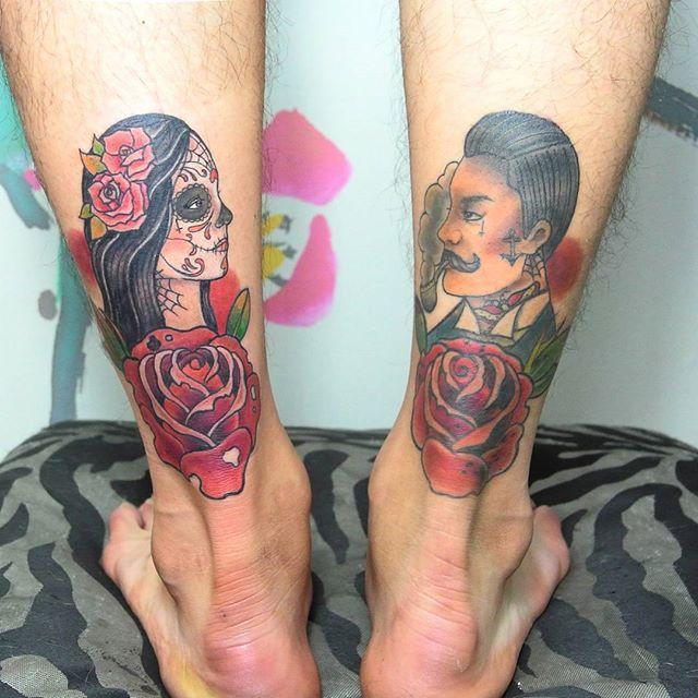 tatuaje hombre en la pierna 761