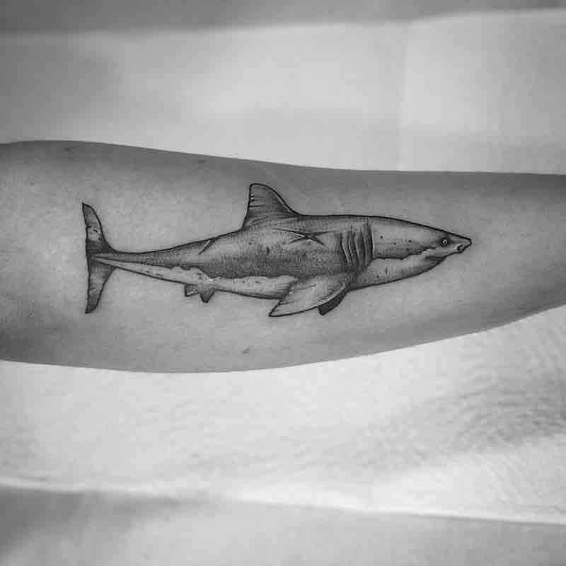 Un tatuaje de tiburón moderno e interesante Un tatuaje de tiburón moderno e interesante