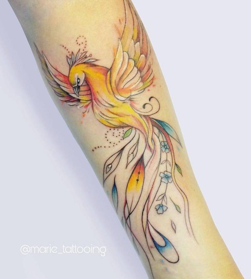 Un tatuaje de fénix bastante bueno Un tatuaje de fénix bastante bueno