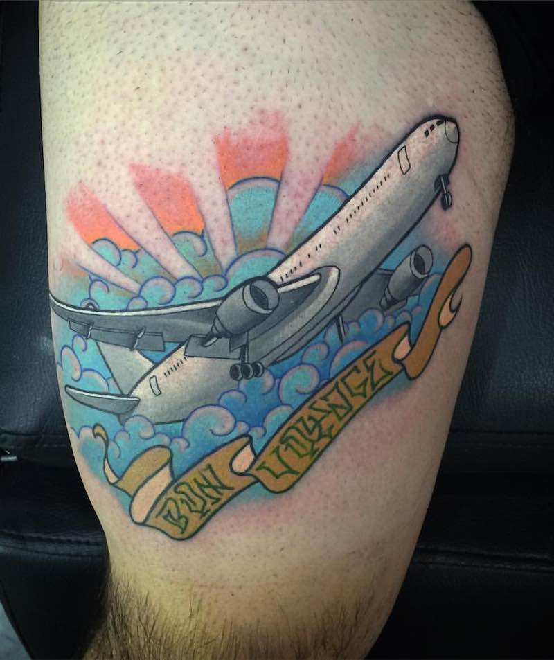 tatuaje de avión para hombre y mujer tatuaje de avión para hombre y mujer