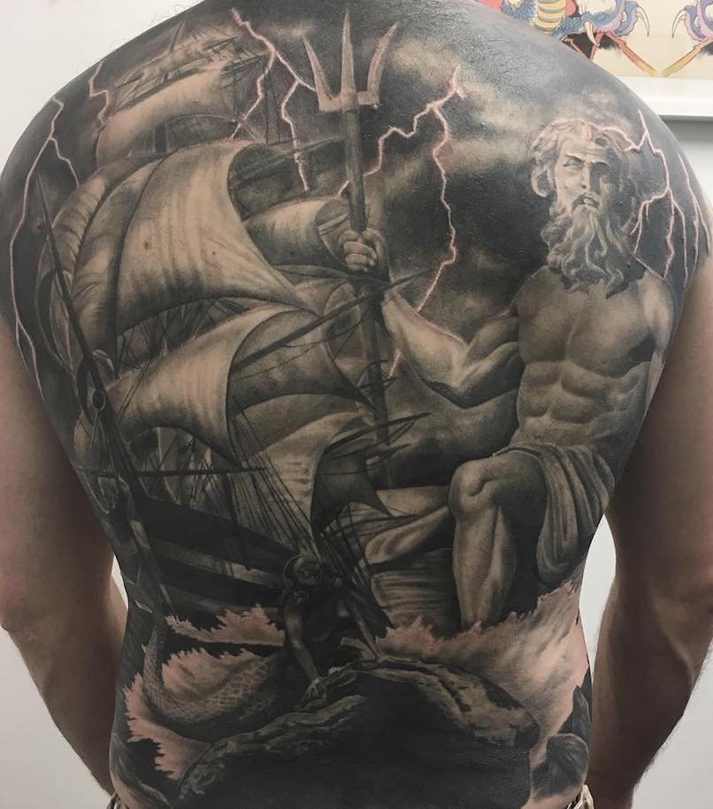 tatuaje de Poseidón perfecto para mujeres y hombres tatuaje de Poseidón perfecto para mujeres y hombres