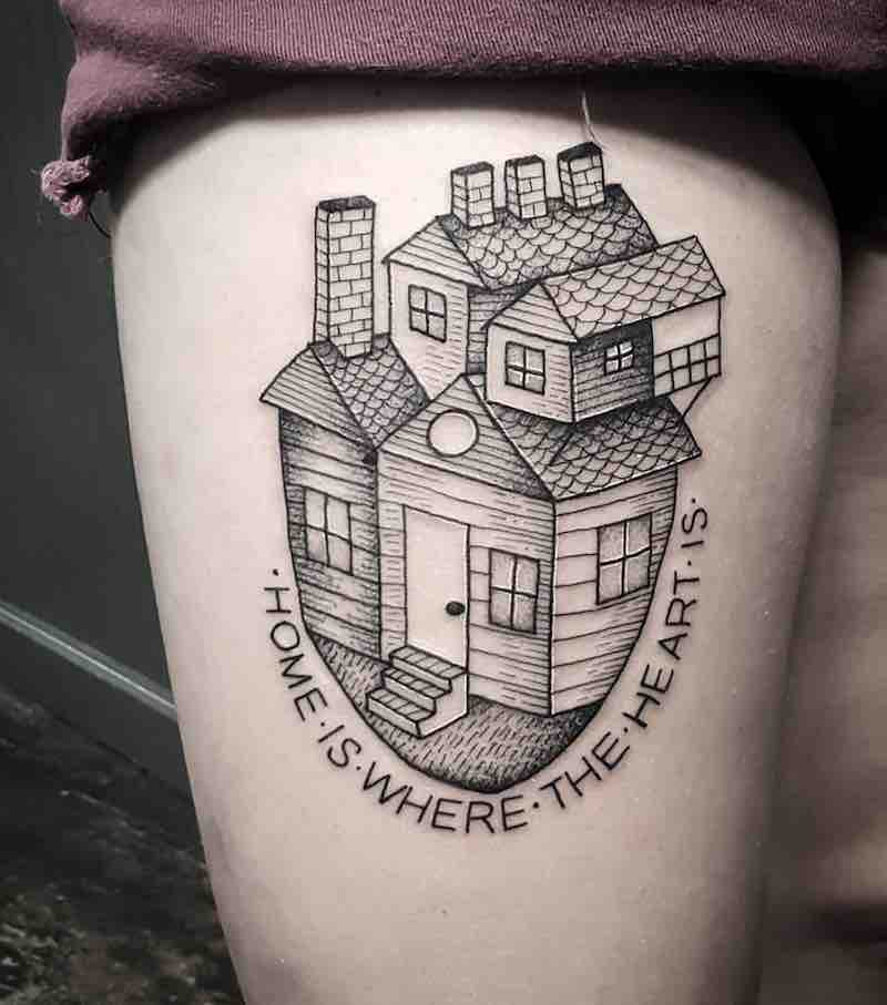 tatuaje de casa perfecto para hombre y mujer tatuaje de casa perfecto para hombre y mujer