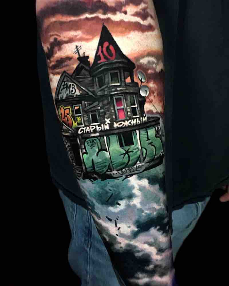 tatuaje de casa para hombre y mujer tatuaje de casa para hombre y mujer