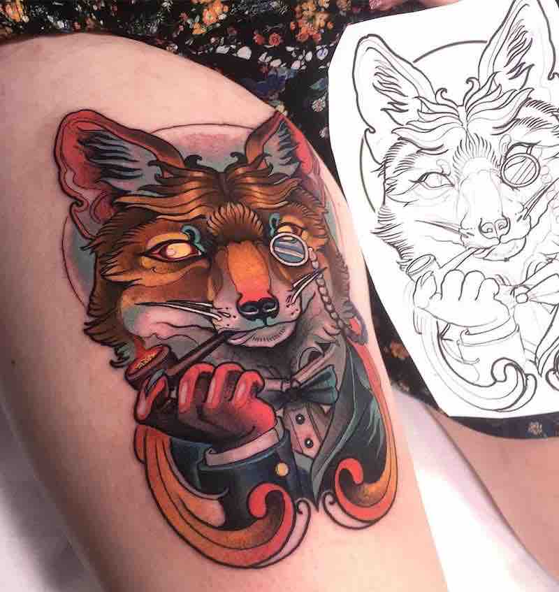 Un tatuaje de zorro muy interesante Un tatuaje de zorro muy interesante