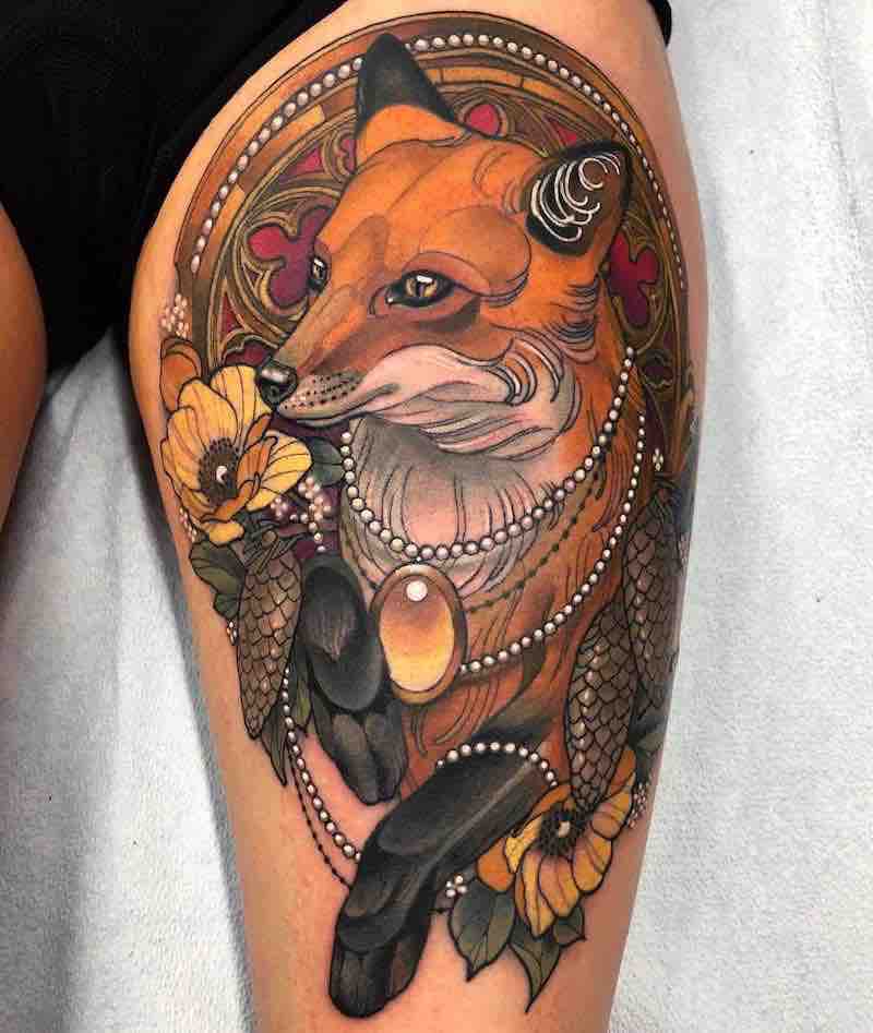 Un tatuaje de zorro moderno e interesante Un tatuaje de zorro moderno e interesante
