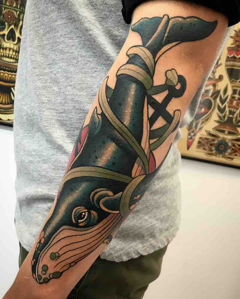 Un tatuaje de ballena muy interesante Un tatuaje de ballena muy interesante