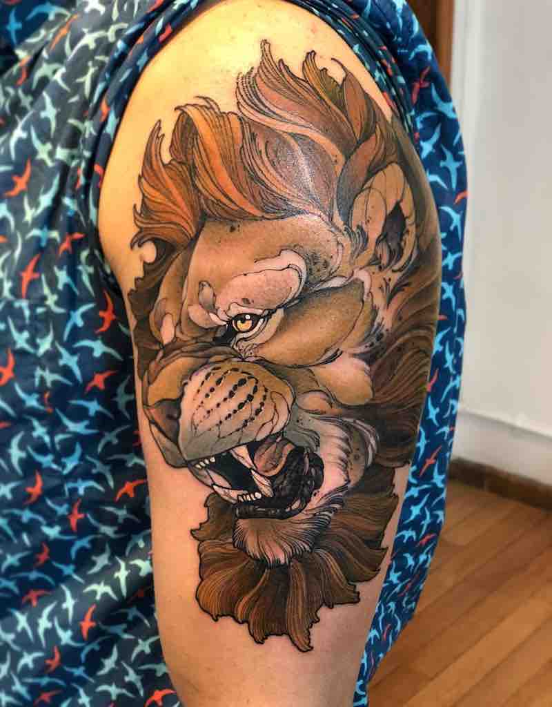 tatuaje de león para hombre tatuaje de león para hombre