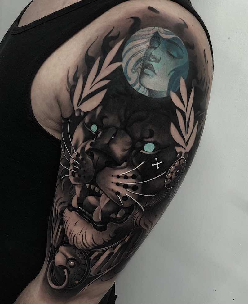 tatuaje de león para hombre y mujer tatuaje de león para hombre y mujer