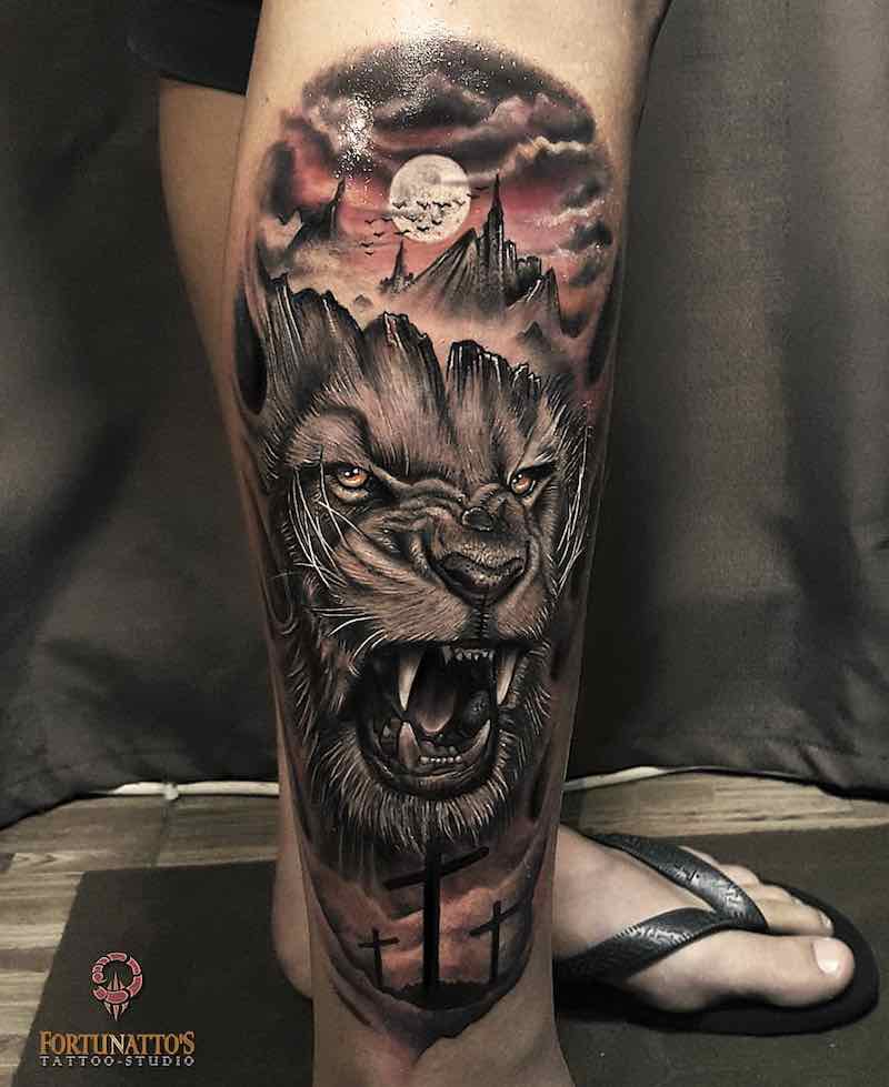 tatuaje de león para hombre tatuaje de león para hombre
