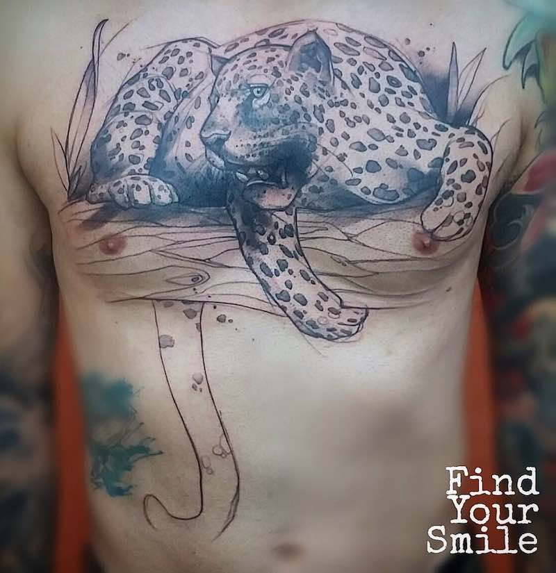 Un tatuaje de jaguar de este año Un tatuaje de jaguar de este año