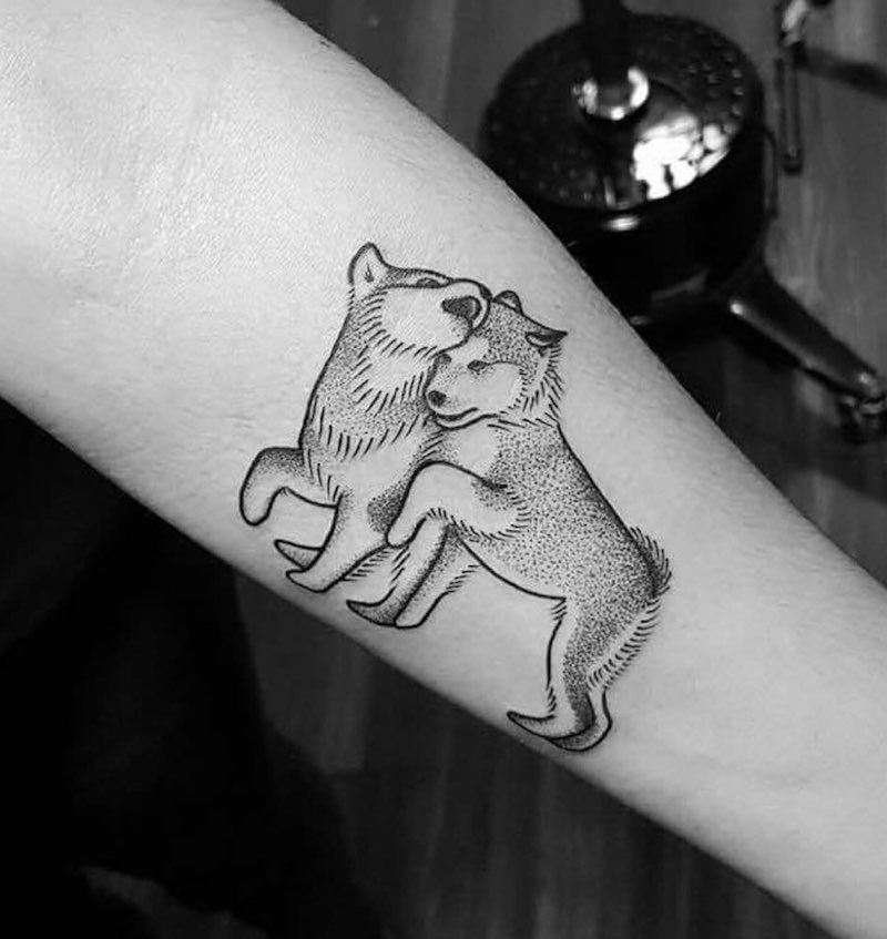 Fantástico tatuaje de lobo Fantástico tatuaje de lobo