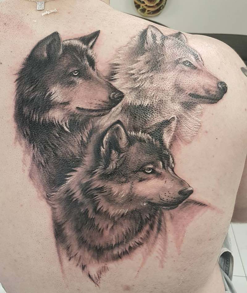 una persona con un tatuaje de lobo una persona con un tatuaje de lobo