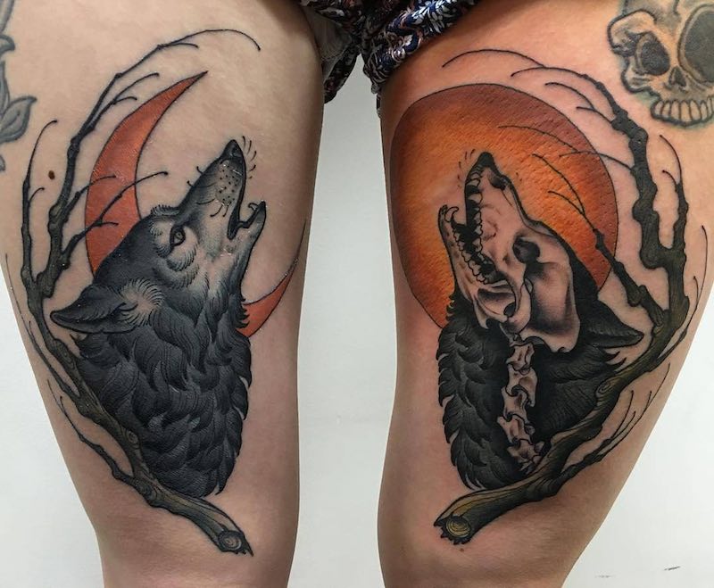 Increible tatuaje de lobo Increible tatuaje de lobo
